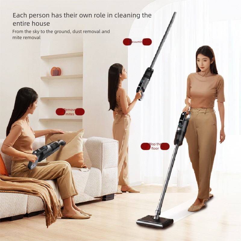 Black Wireless Stick Vacuum Cleaner with 14000Pa Suction, HEPA Filter & 350ml Water Tank for Wet Dry Cleaning, Ideal for Home Use