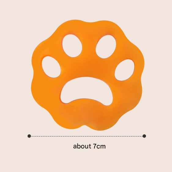 Circular orange 10-Pack Reusable Silicone Cat Paw Lint Remover for Clothes and Laundry, Double-Sided Sticky Cleaner for Pet Hair and Dust – Ideal for Home Use