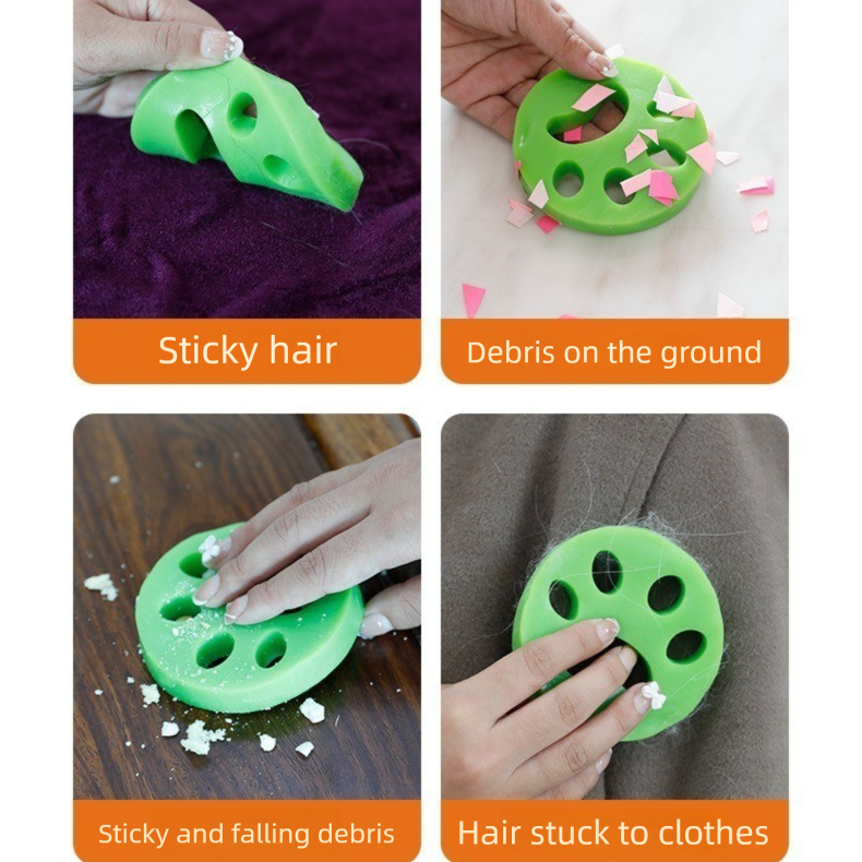 Circular orange 10-Pack Reusable Silicone Cat Paw Lint Remover for Clothes and Laundry, Double-Sided Sticky Cleaner for Pet Hair and Dust – Ideal for Home Use