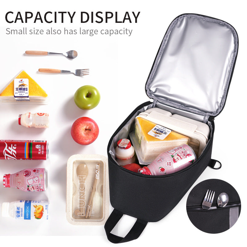 Navy blue Portable Insulated Lunch Bag with Thick Aluminum Foil Lining – Oxford Fabric Thermal Food Carrier for Work, School, Travel & Outdoor Use