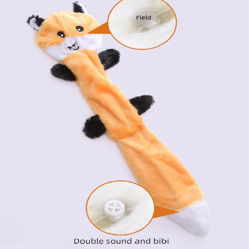 2-Pack Yellow raccoon Identical Plush Pet Toys with Squeaker – Durable Fur-Textured Chew Toys for Dogs, Ideal for Teething, Play & Stress Relief