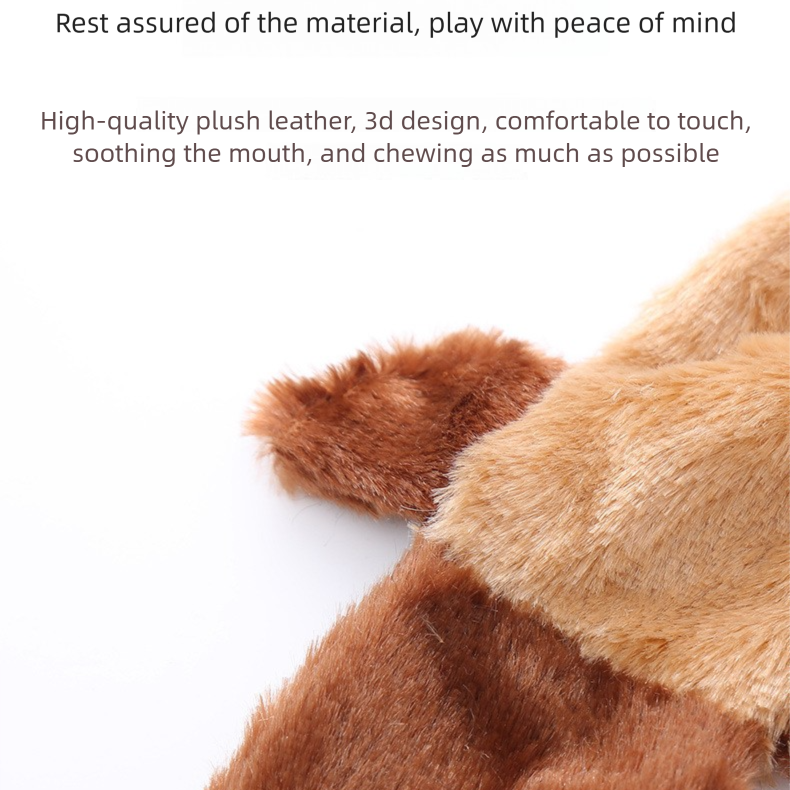 2-Pack Brown raccoon Identical Plush Pet Toys with Squeaker – Durable Fur-Textured Chew Toys for Dogs, Ideal for Teething, Play & Stress Relief