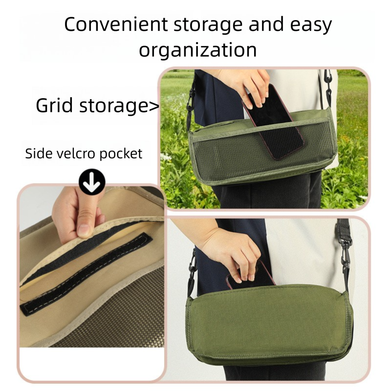Black Portable Folding Backpack Stool with Carrying Case – Compact, Durable Outdoor Seat for Camping, Hiking, Fishing & Travel(small)