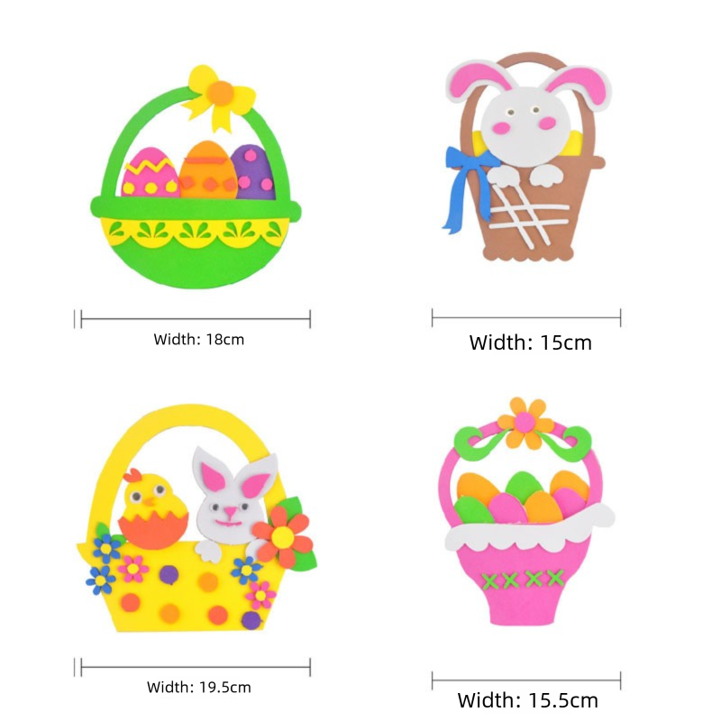 4-Pack Easter EVA Craft Basket Kit – DIY Decorative Set for Kids, Perfect for Holiday Crafts, Classroom Activities & Parent-Child Projects