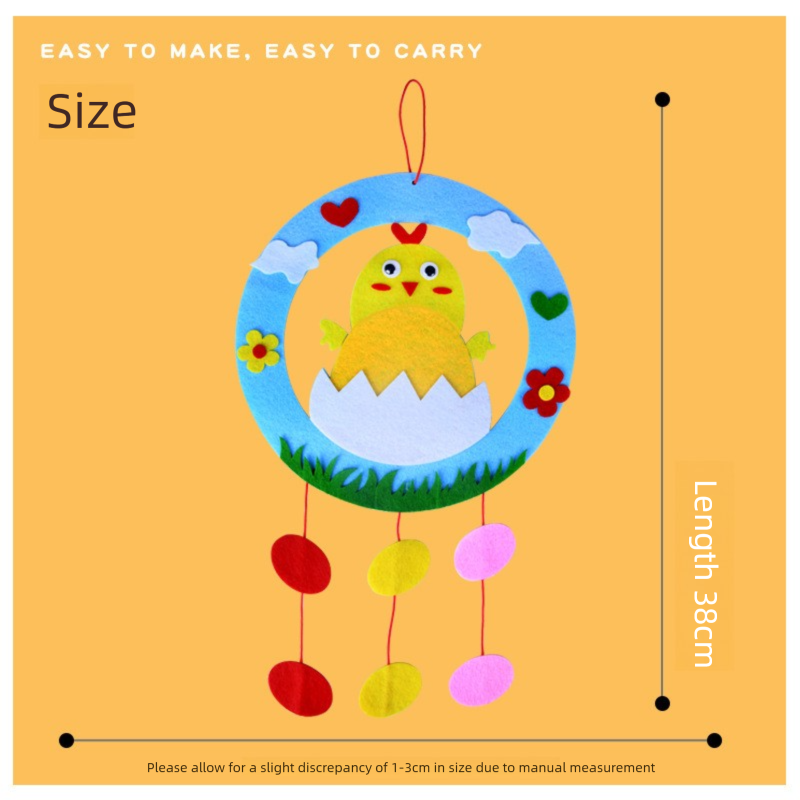 2-Piece Easter Kids Craft Decoration Set – DIY Hanging Ornaments Featuring Bunny and Chick Designs