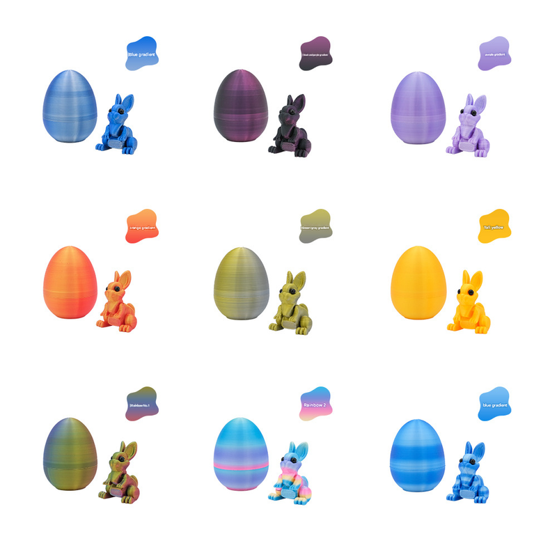 3-Piece Deep blue gradient Easter Surprise Egg Set – Identical Interactive Figurines with Hinged Shell, Collectible Holiday Display Toy