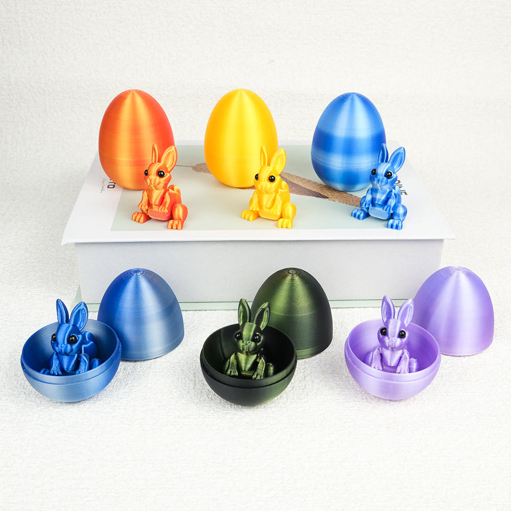 3-Piece Green-to-grey gradient Easter Surprise Egg Set – Identical Interactive Figurines with Hinged Shell, Collectible Holiday Display Toy
