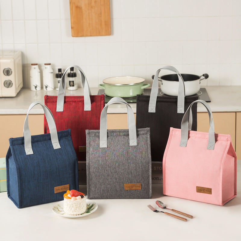 2-Piece Grey Vertical Lunch Tote Set – Compact Insulated Meal Bag with Large Capacity and Durable Handle for Daily Use