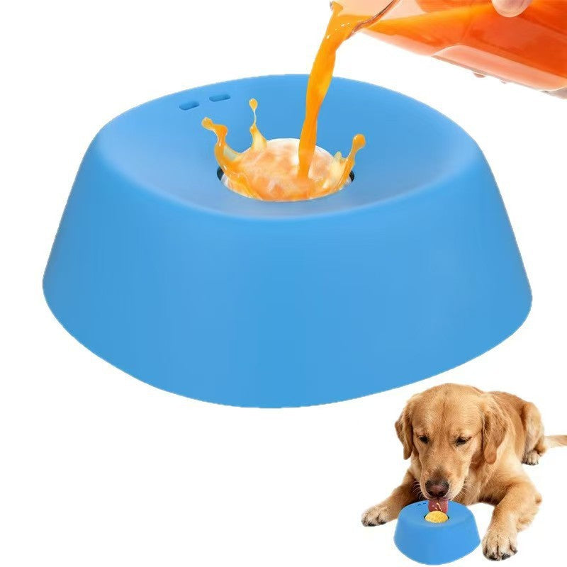 Black bowl orange ball Slow Feeding Dog Bowl with Built-In Rolling Ball – Anti-Spill Pet Lick Dish for Healthy Eating Habits