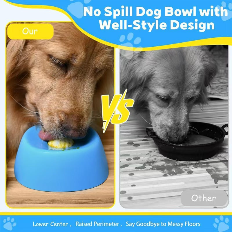 Black bowl orange ball Slow Feeding Dog Bowl with Built-In Rolling Ball – Anti-Spill Pet Lick Dish for Healthy Eating Habits