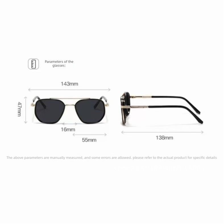 Glossy black Rectangular Sunglasses – Classic Frame Design with Adjustable Nose Pads for Daily Wear