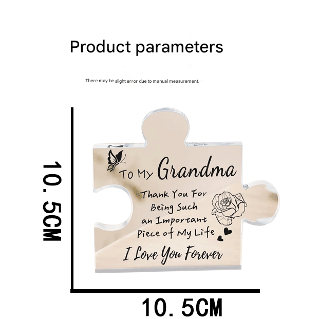Interlocking Puzzle-Shaped Desktop Decor – 10.5cm Square Display Piece for Home or Gifting(Bestie)