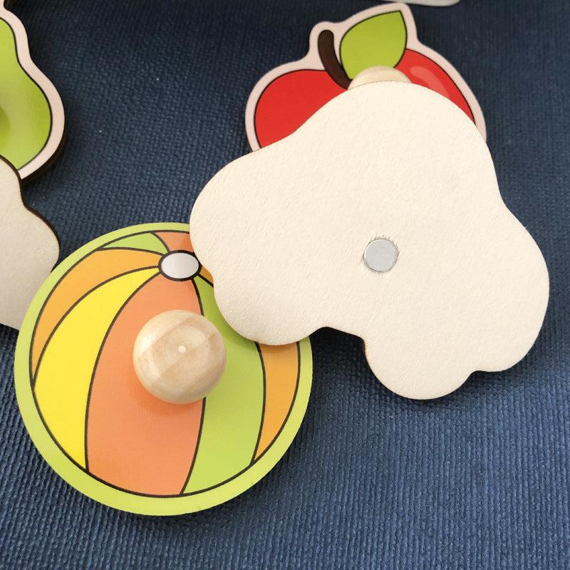 Rabbit Hand-Grip Puzzle Board – Educational Shape Matching Toy for Early Learning, 14.5cm Square Design