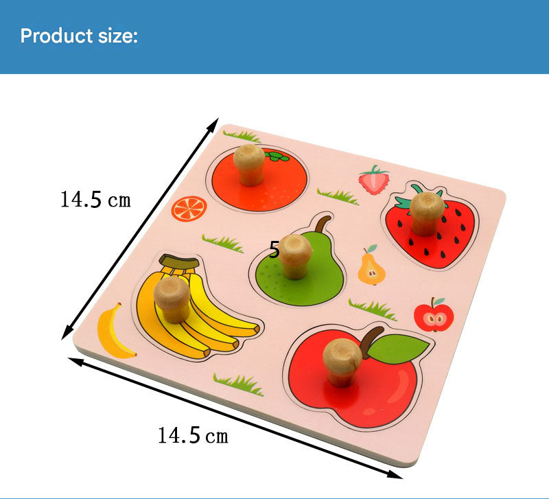 Dual-Character Hand-Grip Puzzle Set – Boys & Girls Dress-Up Matching Toy, 14.5cm Square Design