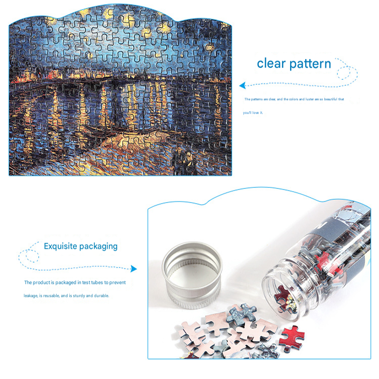 2 PCS 150-Piece Mini Puzzle in Reusable Tube – Compact Jigsaw for Home or Travel, Frame Not Included(134-Sunrise Impressions)