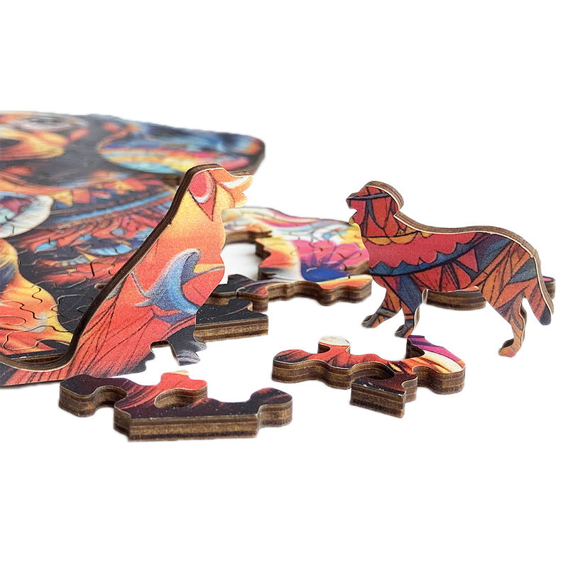 Irregular-Shaped Puzzle – A3 Size (33×43cm), 210-Piece Design, 4mm Thickness, Compact Packaging(Curly-haired cat)