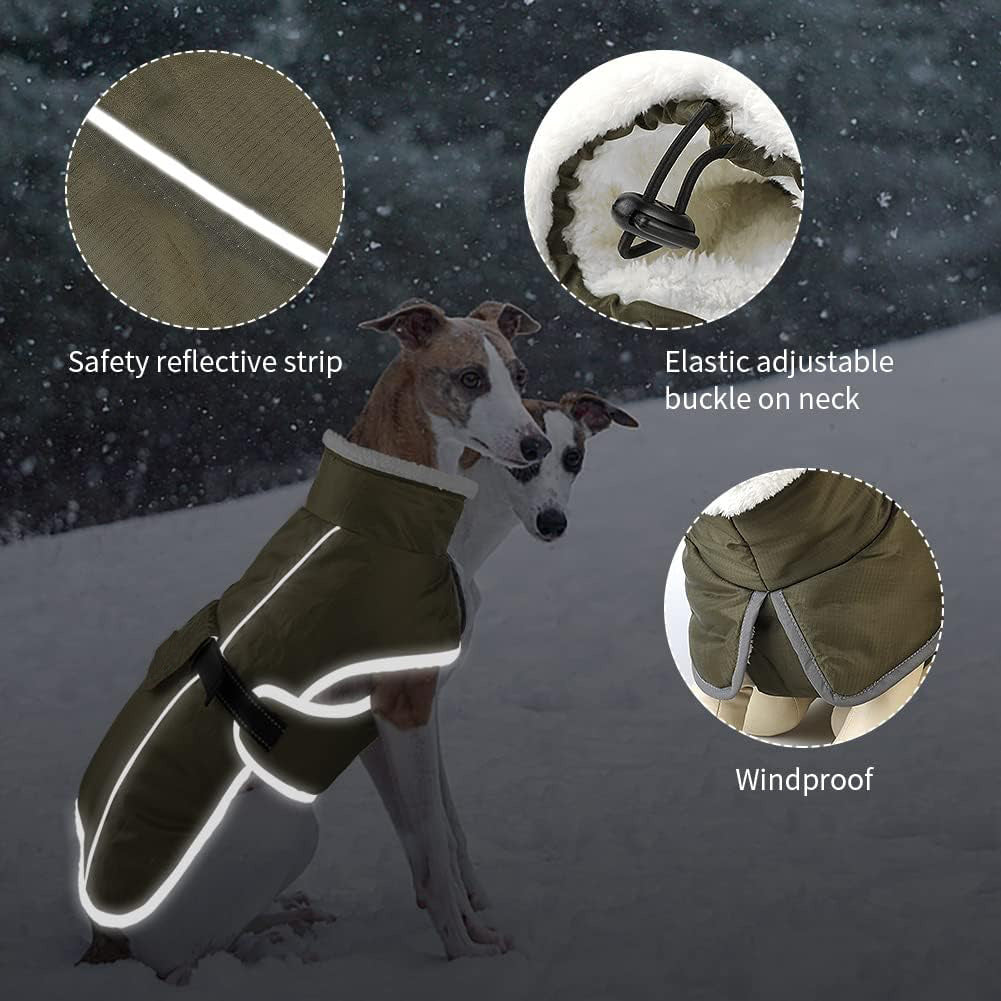 Blue Dog Winter Jacket – Warm, Windproof & Waterproof Pet Coat with Fleece Lining and Reflective Strips for Cold Weather(Size: 3XL)