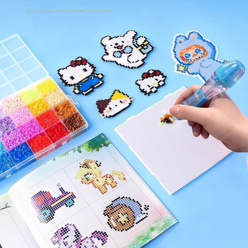 2 PCS Blue Press-Release Bead Pen for 2.6mm Pixel Art – DIY Craft Tool for Hama Beads and Fuse Beads Projects (Beads Not Included)
