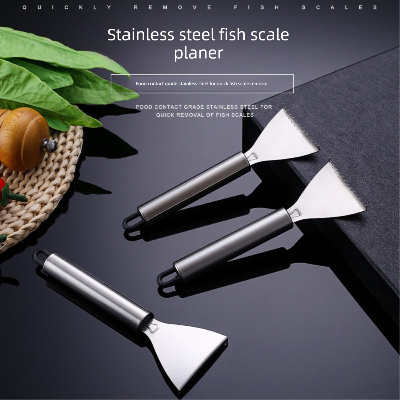 Set of 5 Stainless Steel Fish Scale Removers – Food-Grade Heavy-Duty Fish Scaler Tools with Comfort Grip & Hanging Loop, for Fine & Coarse Scales, Kitchen Essential