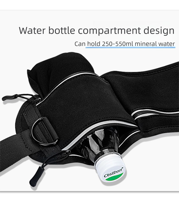 Black Shock-Absorbing Running & Dog Walking Belt – Integrated Waist Pack with Retractable Traction Rope and Ergonomic Support