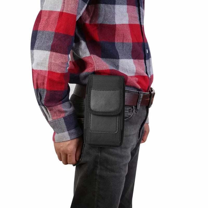 2-Pack Black Universal Heavy-Duty Nylon Belt Holster Pouch with Card Slot – Durable Oxford Cloth Waist Pack for iPhone 16 Pro Max & Android Phones – Vertical & Horizontal Carry Options (XL)