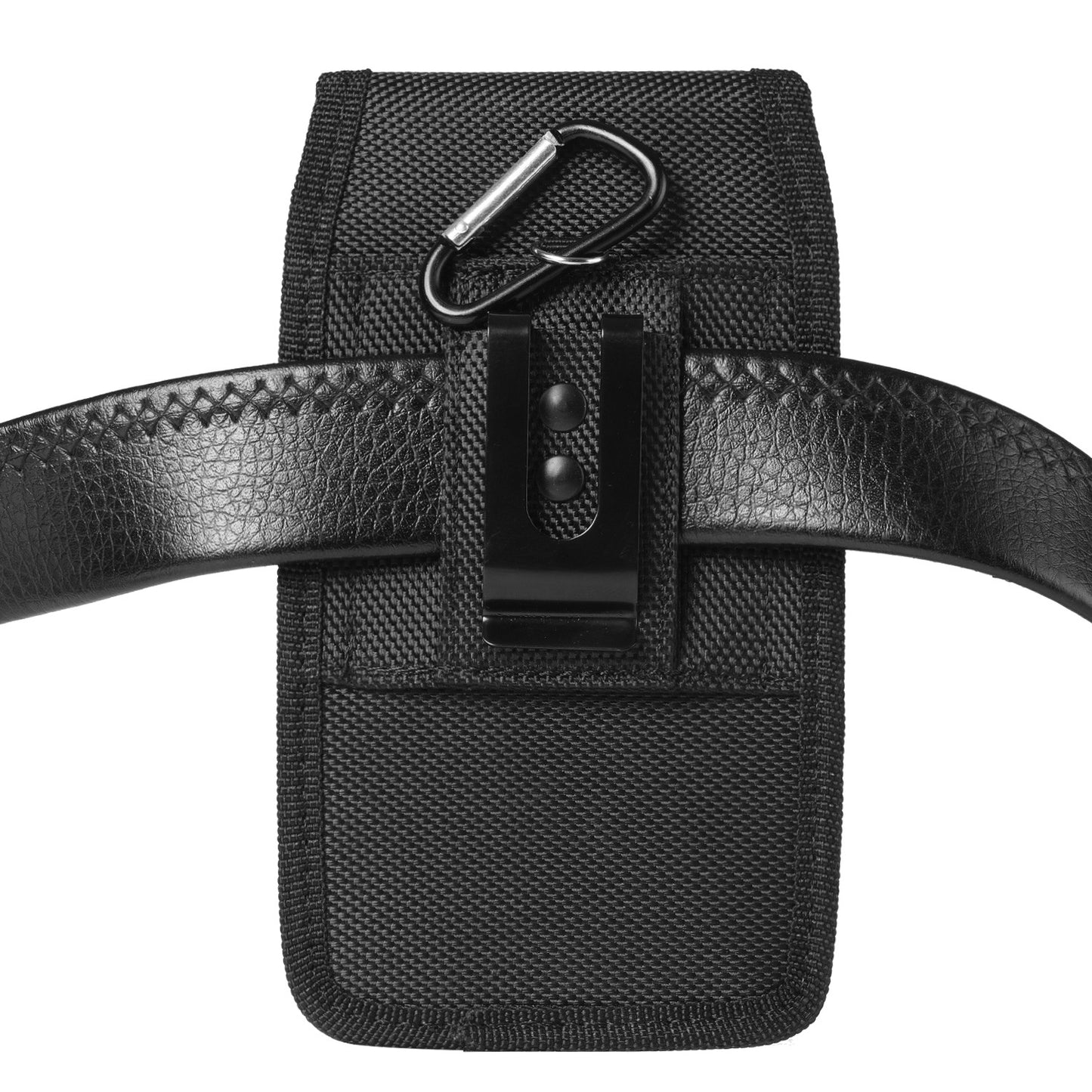 2-Pack Black Universal Heavy-Duty Nylon Belt Holster Pouch with Card Slot – Durable Oxford Cloth Waist Pack for iPhone 16 Pro Max & Android Phones – Vertical & Horizontal Carry Options (XXL)