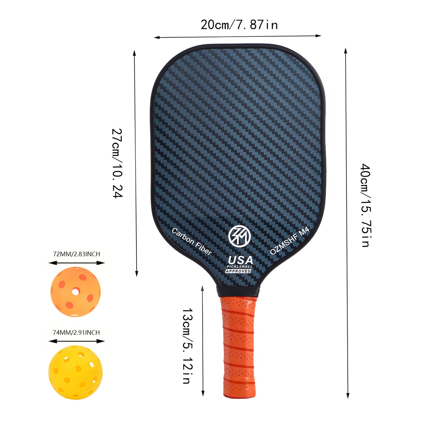 Professional Carbon Fiber Pickleball Paddle Set with Advanced Polymer Core - Includes Outdoor Balls & Portable Mesh Carry Bag(LT-604)
