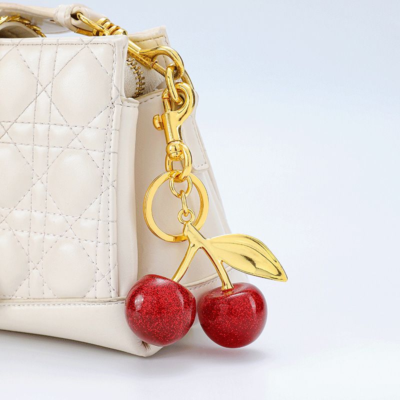 Fashionable Cherry Keychain with Fruit Pendant for Handbags and Keys Stylish Accessory Solution for Local Trendsetters(A04)