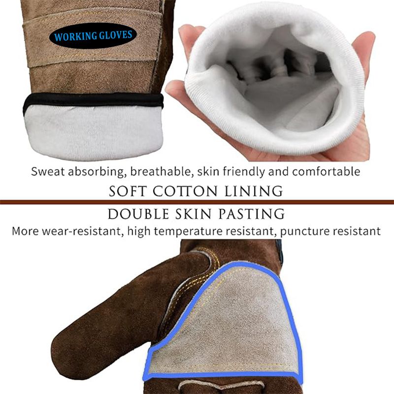 Size S Durable Cowhide Work Gloves for Welding Gardening and Outdoor Camping Thorn Proof Heat Resistant Hand Protection for Local Professionals