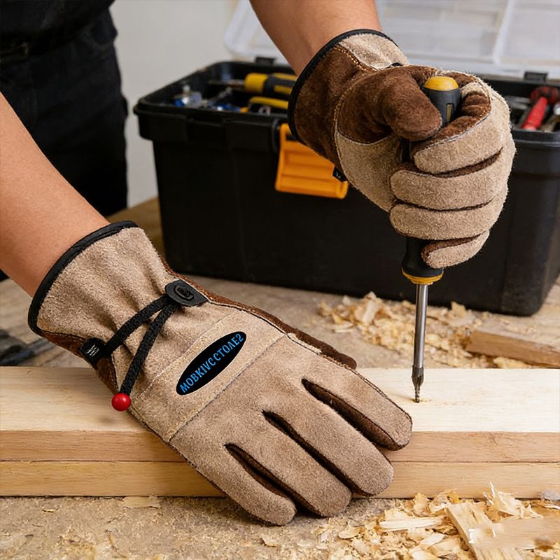 Size XL Durable Cowhide Work Gloves for Welding Gardening and Outdoor Camping Thorn Proof Heat Resistant Hand Protection for Local Professionals