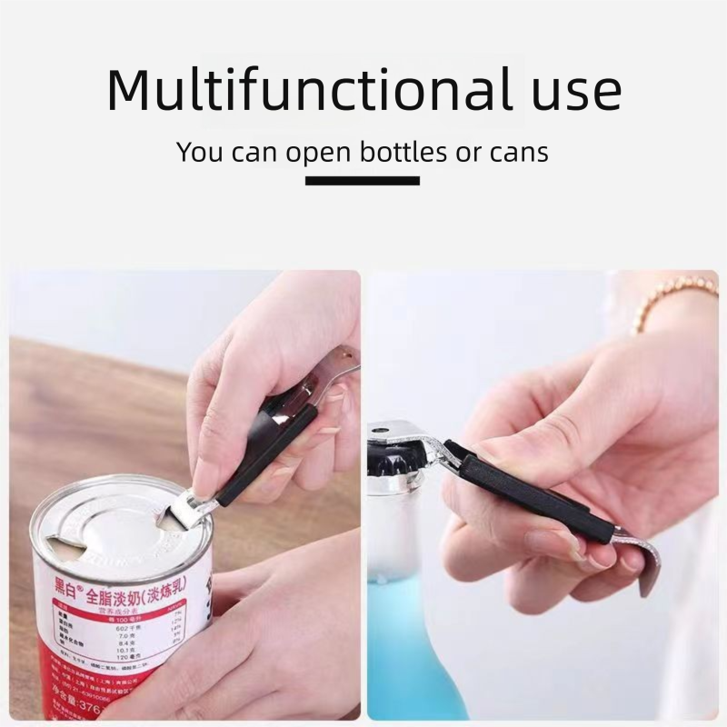 5-Pack Black Magnetic Can Opener - Heavy Duty Puncture Tool for Condensed Milk and Coconut Cream Cans - Commercial Grade Kitchen Accessory for Milk Tea Shops and Daily Home Pantry Use