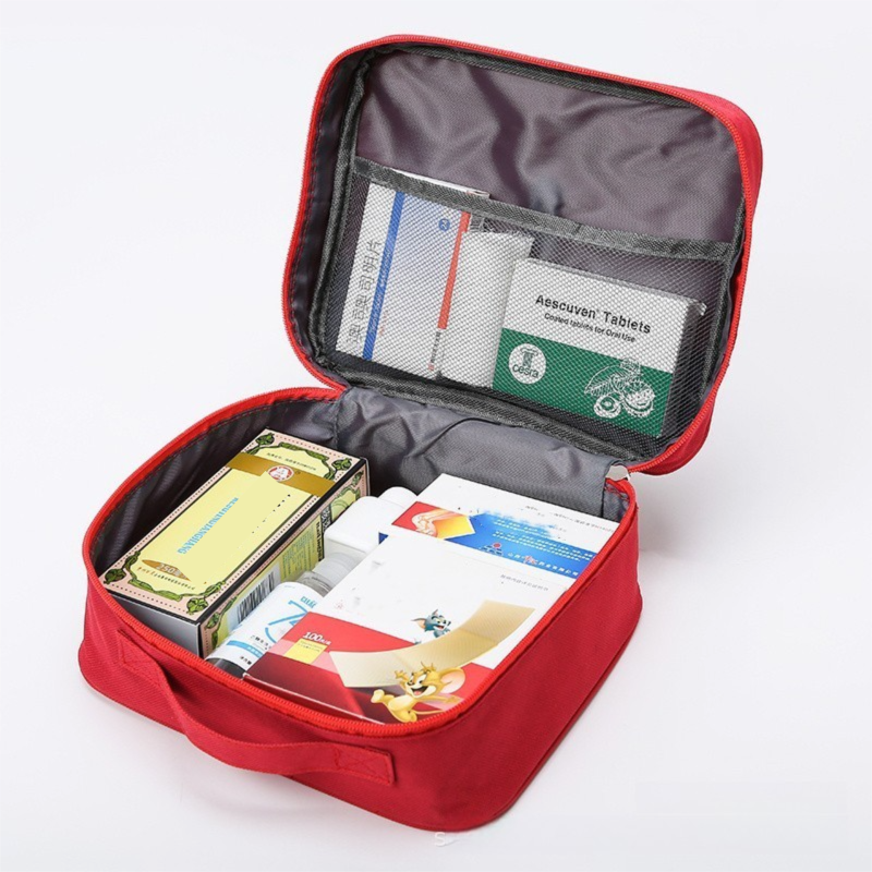 Green Large Capacity Empty First Aid Kit 25 x 14 x 20 CM - Durable Oxford Cloth Emergency Medical Storage Bag for Home Car Camping Travel
