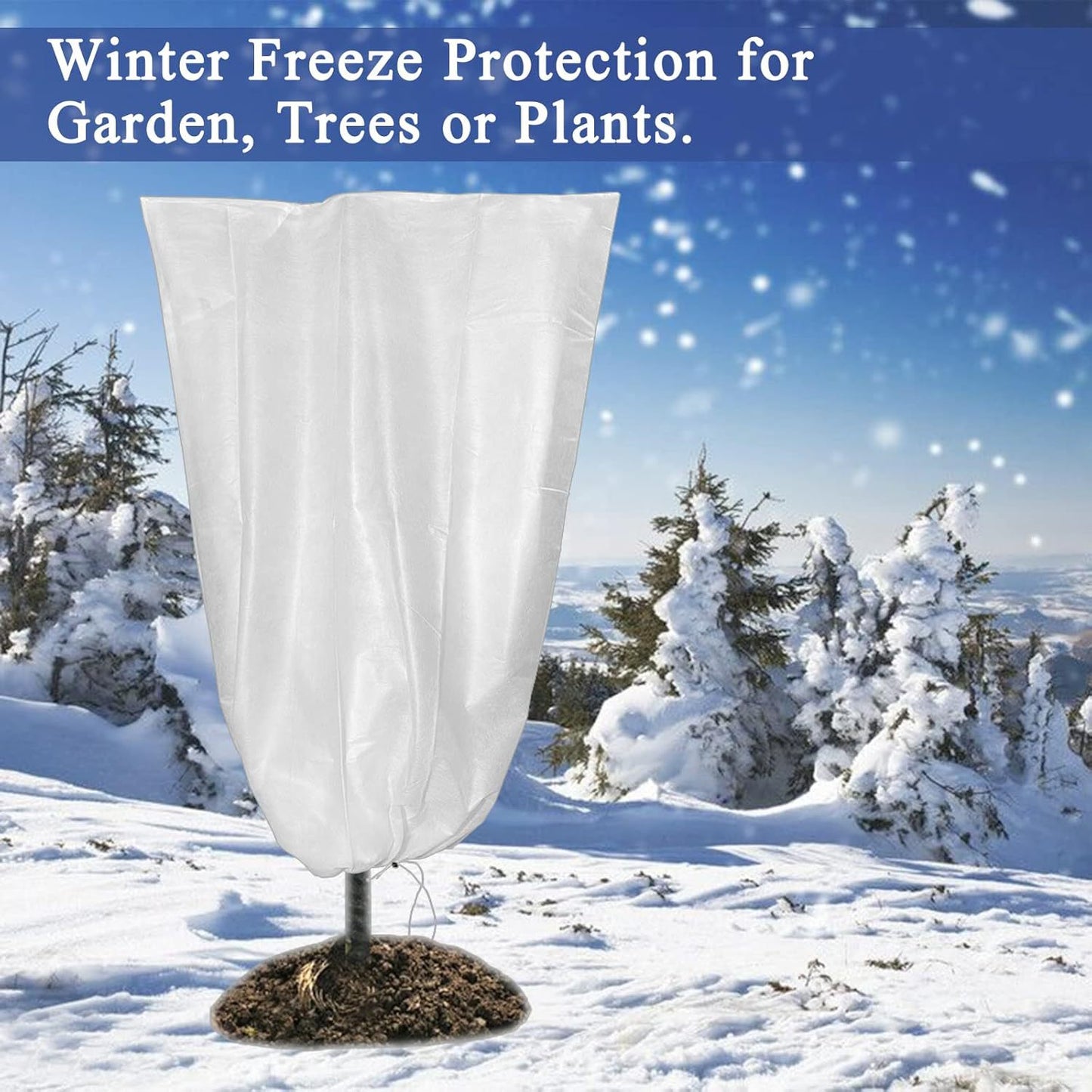 4-Pack Winter Plant Cold Protection Covers with Zipper & Drawstring - Thickened Frost Thermal Blankets and UV Resistant Shrub Jackets (120 x 180 CM)