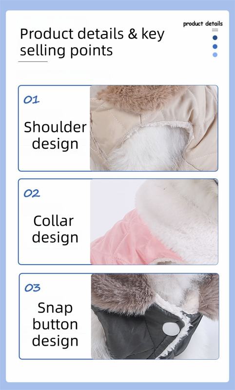 L Size Pink Winter Padded Cotton Dog Thermal Plaid Vest with Faux Fur Collar - Thick Fleece-Lined Warm Pet Jacket