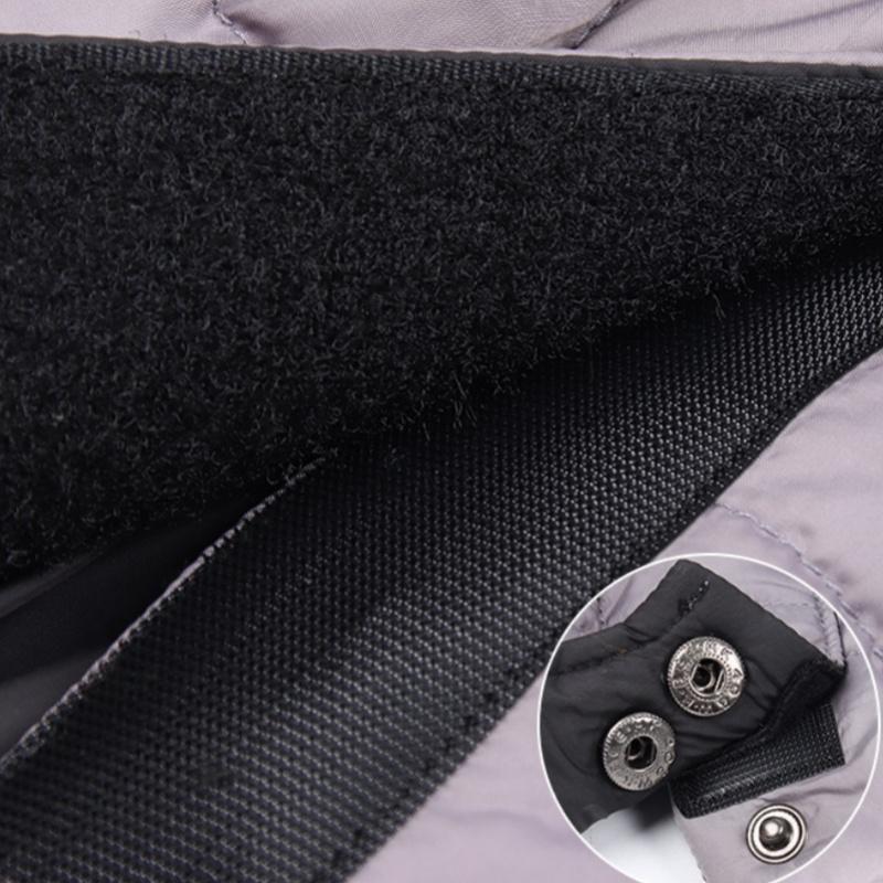 M Size Grey Winter Waterproof Dog 4 Leg Jumpsuit for Full Body Warmth - Reflective Windproof Pet Puffer Coat with Integrated Harness