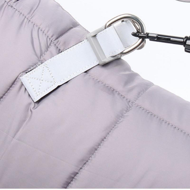 XL Size Orange Winter Waterproof Dog 4 Leg Jumpsuit for Full Body Warmth - Reflective Windproof Pet Puffer Coat with Integrated Harness