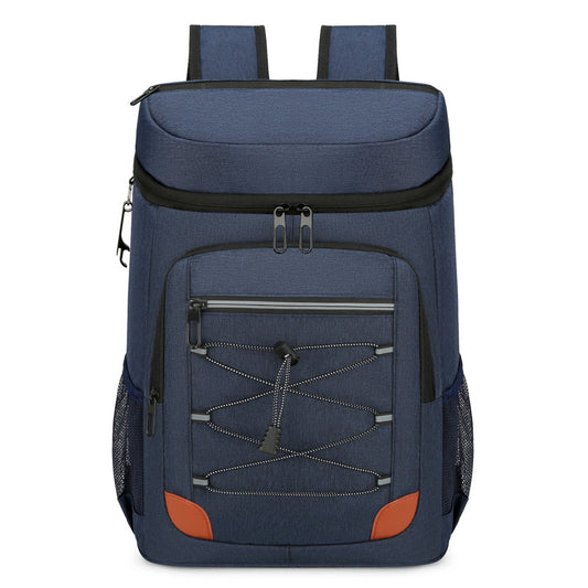 Blue 5.55 Gallons Large Insulated Picnic Backpack with Multi Pockets & Leak-Proof Interior - Multifunctional Waterproof Thermal Lunch Bag for Camping, Hiking & Outdoor Travel