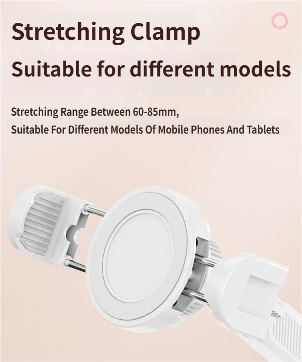 2-in-1 Pink Soft Plush Pillow Base & Phone Holder - 3-Axis 180° Rotation, Height Adjustable and Telescopic Clamp Stand, Relieve Arm Fatigue and Neck Strain