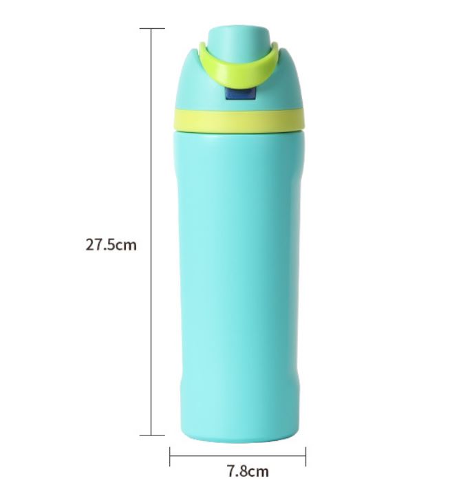24oz Black Large Thermal Water Bottle with Dual-Sipping Lid & Built-in Straw - Leak-Proof 304 Stainless Steel Outdoor Sports Flask
