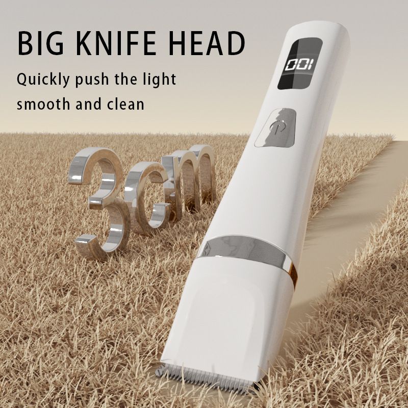 White Professional 3-in-1 Pet Grooming Kit - Low-Noise Rechargeable Dog Hair Trimmer & Nail Grinder for Paws, Eyes, and Body