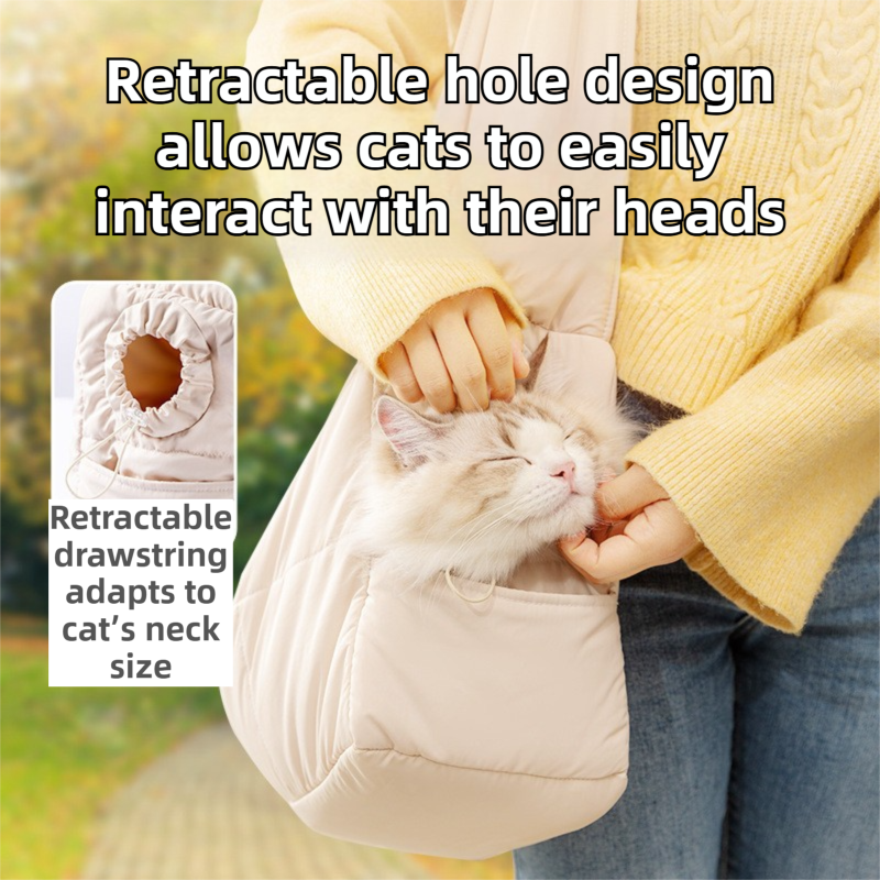 Purple Foldable Insulated Quilted Pet Shoulder Bag with Adjustable Peep Hole & Safety Buckle - Thickened Warm Travel Tote for Small Dogs & Cats Within 5.7KG