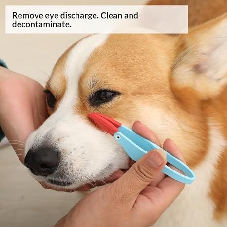 4-Pack Pink Pet Eye Cleaning Brushes with Precisice Tweezer - Silicone Soft-Tip Tear Stain & Eye Crust Cleaner, Safe for Dogs and Cats