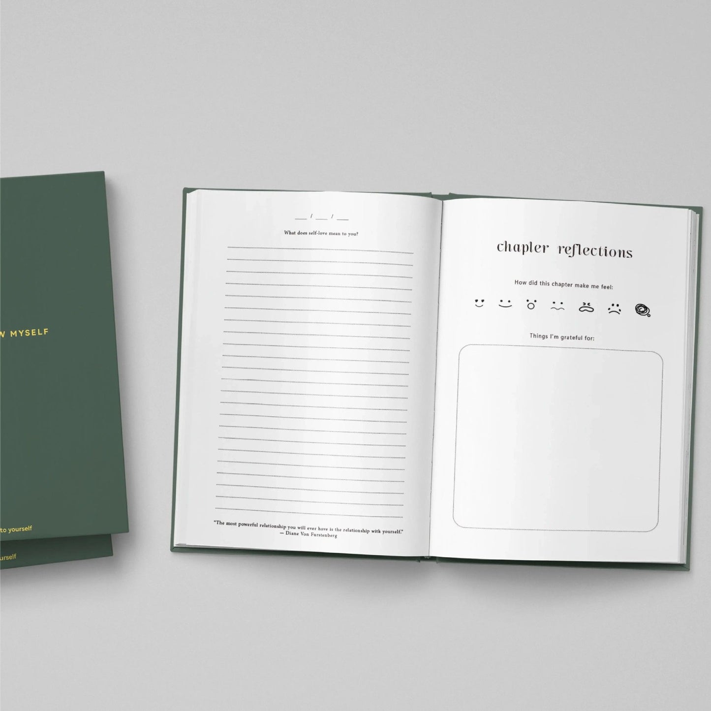Green If I Truly Knew Myself Guided Self-Discovery Journal - Hardcover Deep Self-Reflective Diary Mindfulness & Personal Growth Planner