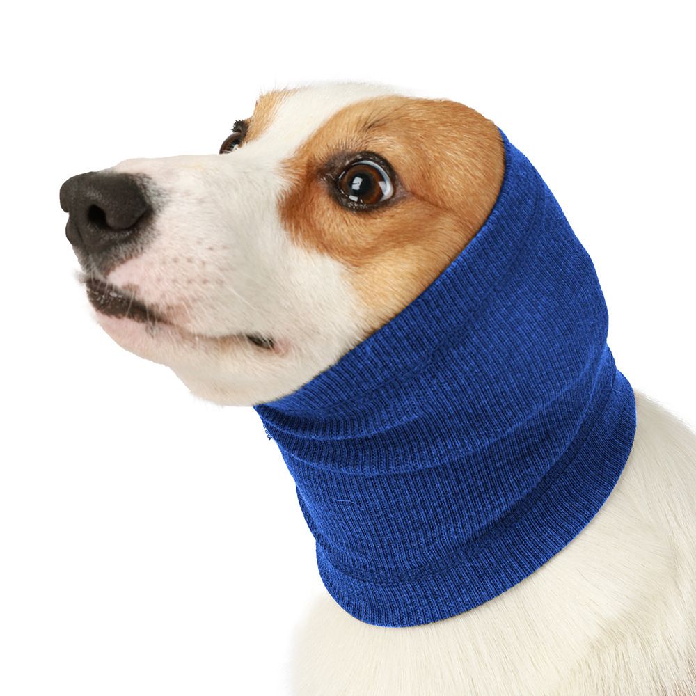 3-Pack Blue Instant Calming Dog Warm Hoods and Ear Covers (S Size) - Anxiety Relief Noise Reduction & Grooming Support, Breathable Full-Head Protection