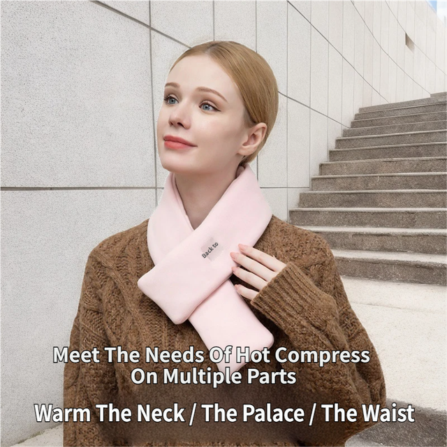 Grey USB Powered Graphene Rapid Heated Scarf - 80 x 10 CM Washable Winter Thermal Wrap with 3-Level Temp for Cervical Support & Pain Relief