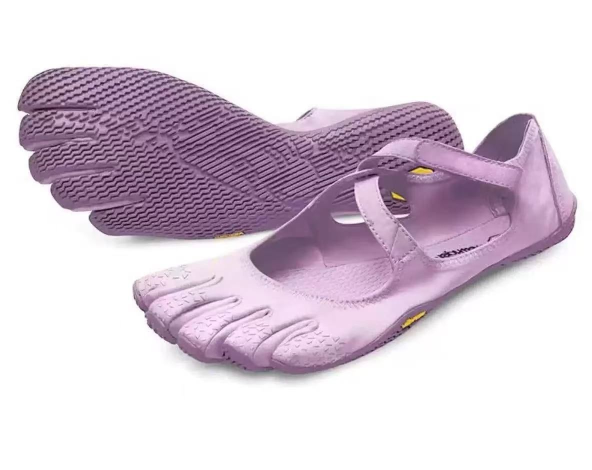 Purple Breathable High-Grip Five-Finger Yoga & Pilates Shoes (Foot Length 25 CM) - Professional Training Footwear for Natural Toe Splay & Barefoot Feel