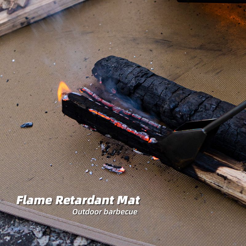 45 x 30 CM M Size Fireproof Outdoor Mat with Storage Bag - Silicone Coated Heat Resistant, Fire Pit Protector & BBQ Table Heat Shield
