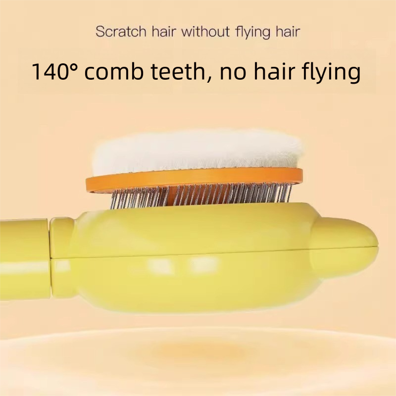 2 Pcs Blue Pet Self-Cleaning Slicker Brush for Cats and Dogs - Rabbit Ear Design with Stainless Steel Needles and ABS Handle - Gentle Deshedding and Massage Tool for Long Hair Breeds