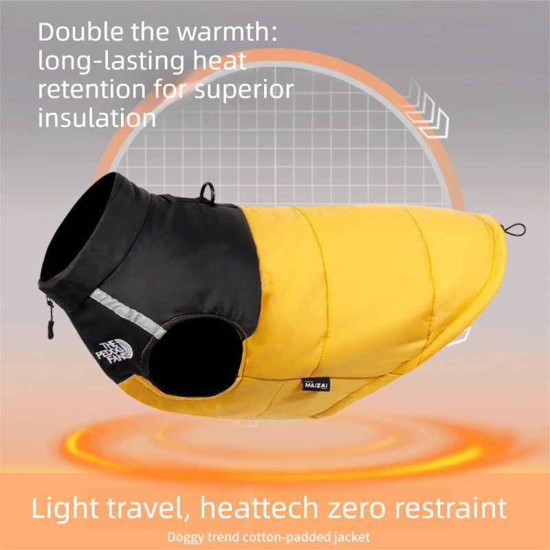 2-Pack (Pink + Yellow) —L Size  — Warm, Thickened Winter Dog Coat / Pet Clothing — Waterproof Winter Dog Vest — Reflective Safety Design (Leash Compatible)