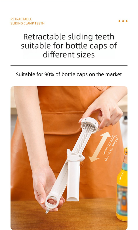 Black Multi-Functional Adjustable Can and Bottle Opener - Heavy Duty Jar Opener for Seniors, Women, and Weak Hands - Easy Grip Kitchen Gadget for Jars, Bottles, and Cans